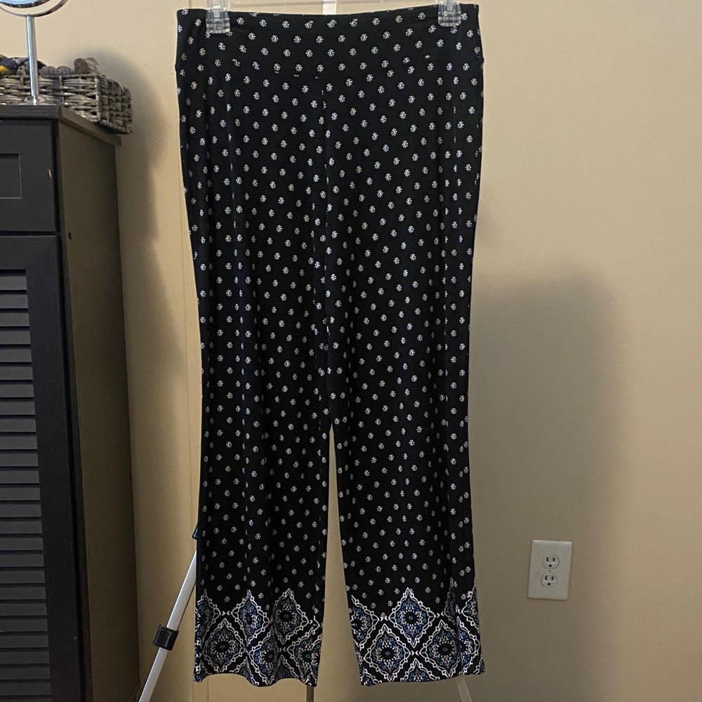 Black Patterned Palazzo Pants